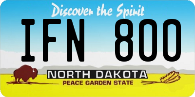 ND license plate IFN800