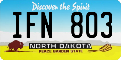 ND license plate IFN803