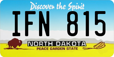ND license plate IFN815