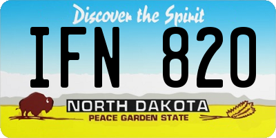 ND license plate IFN820