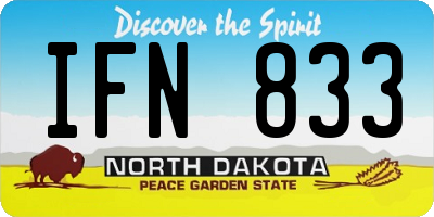 ND license plate IFN833