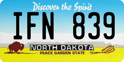 ND license plate IFN839