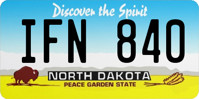 ND license plate IFN840