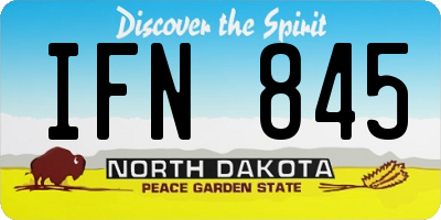 ND license plate IFN845
