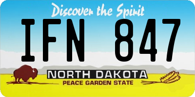 ND license plate IFN847