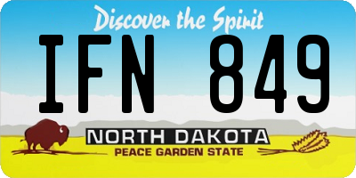 ND license plate IFN849