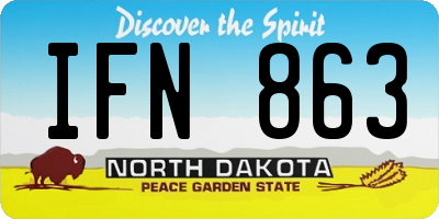 ND license plate IFN863