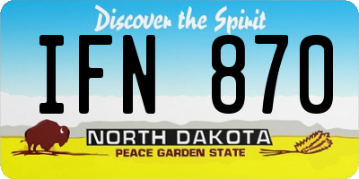 ND license plate IFN870