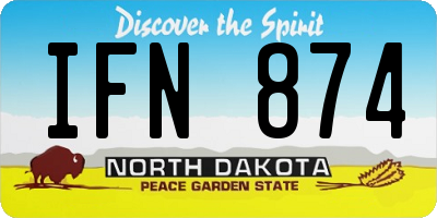 ND license plate IFN874
