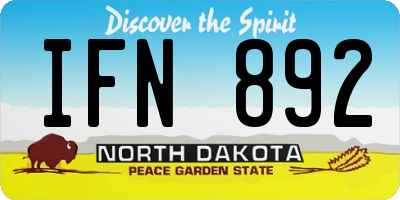 ND license plate IFN892