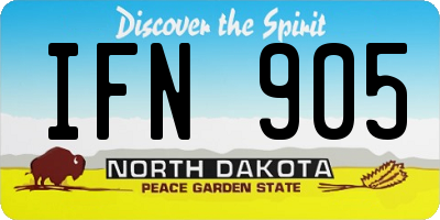 ND license plate IFN905