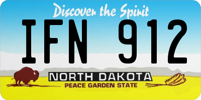 ND license plate IFN912