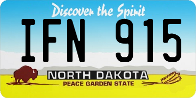 ND license plate IFN915