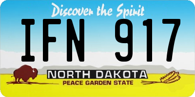 ND license plate IFN917
