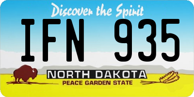 ND license plate IFN935