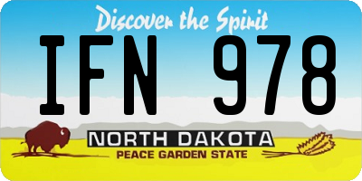 ND license plate IFN978