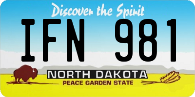 ND license plate IFN981