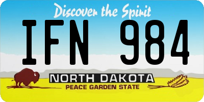 ND license plate IFN984