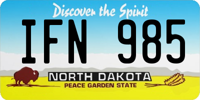 ND license plate IFN985