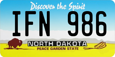 ND license plate IFN986