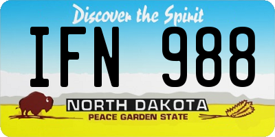 ND license plate IFN988