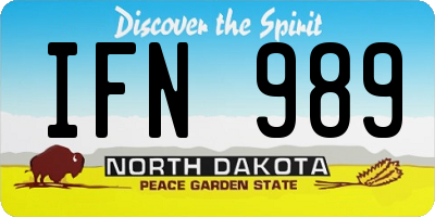 ND license plate IFN989