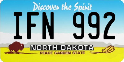ND license plate IFN992