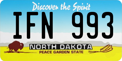 ND license plate IFN993