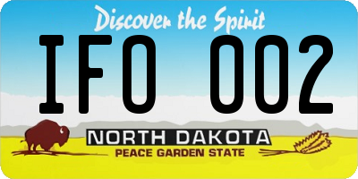 ND license plate IFO002