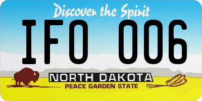 ND license plate IFO006