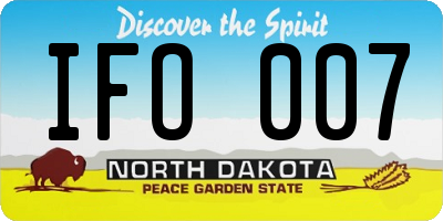 ND license plate IFO007