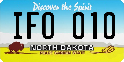 ND license plate IFO010