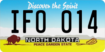 ND license plate IFO014