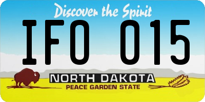 ND license plate IFO015