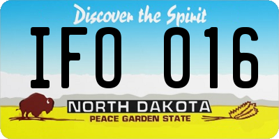 ND license plate IFO016