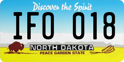 ND license plate IFO018