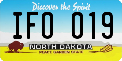 ND license plate IFO019