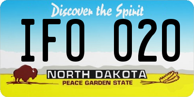 ND license plate IFO020