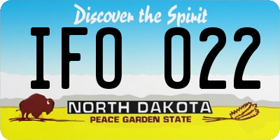 ND license plate IFO022