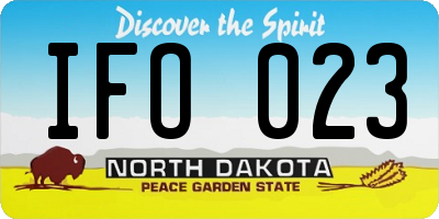 ND license plate IFO023