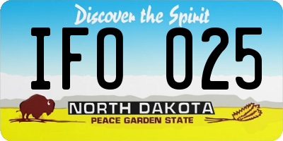 ND license plate IFO025