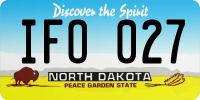 ND license plate IFO027