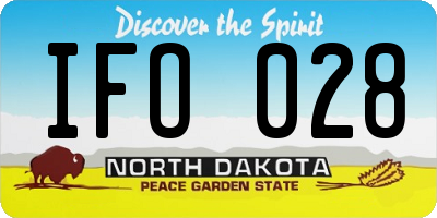 ND license plate IFO028