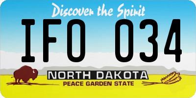 ND license plate IFO034