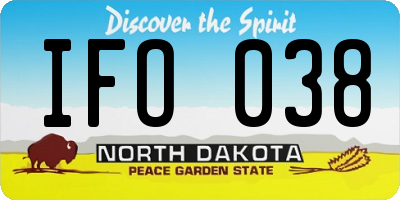 ND license plate IFO038