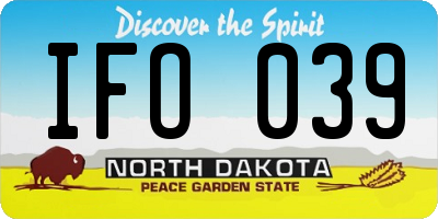 ND license plate IFO039