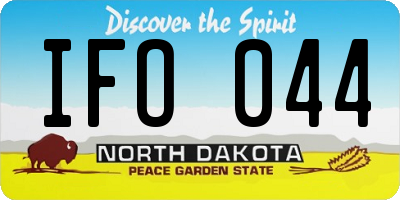 ND license plate IFO044