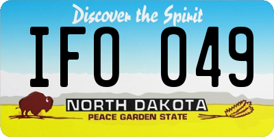 ND license plate IFO049