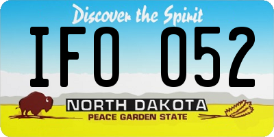 ND license plate IFO052