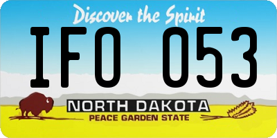 ND license plate IFO053